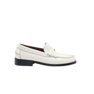 ba&sh White Leather Penny Loafers